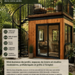 Bureau de jardin moderne en bois, parfait pour le télétravail