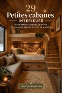Intérieur chaleureux d'une cabine miniature, optimisé pour chaque mètre carré.