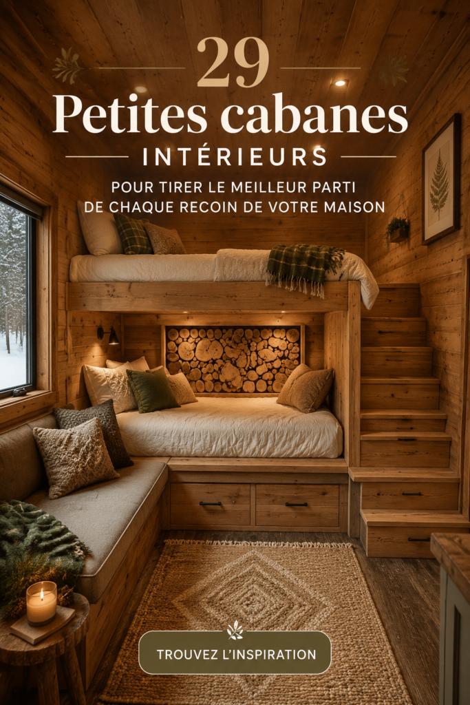 Intérieur chaleureux d'une cabine miniature, optimisé pour chaque mètre carré.