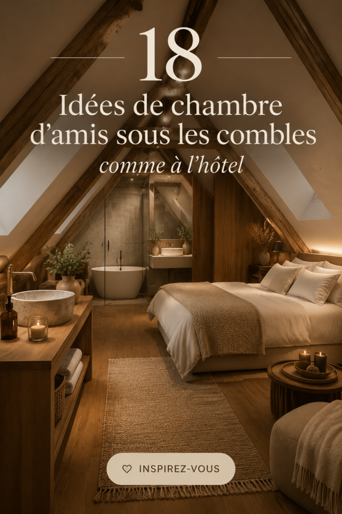 Chambre d'amis sous les combles décorée avec goût et confort