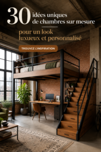 Chambre luxueuse avec une décoration moderne et personnalisée.