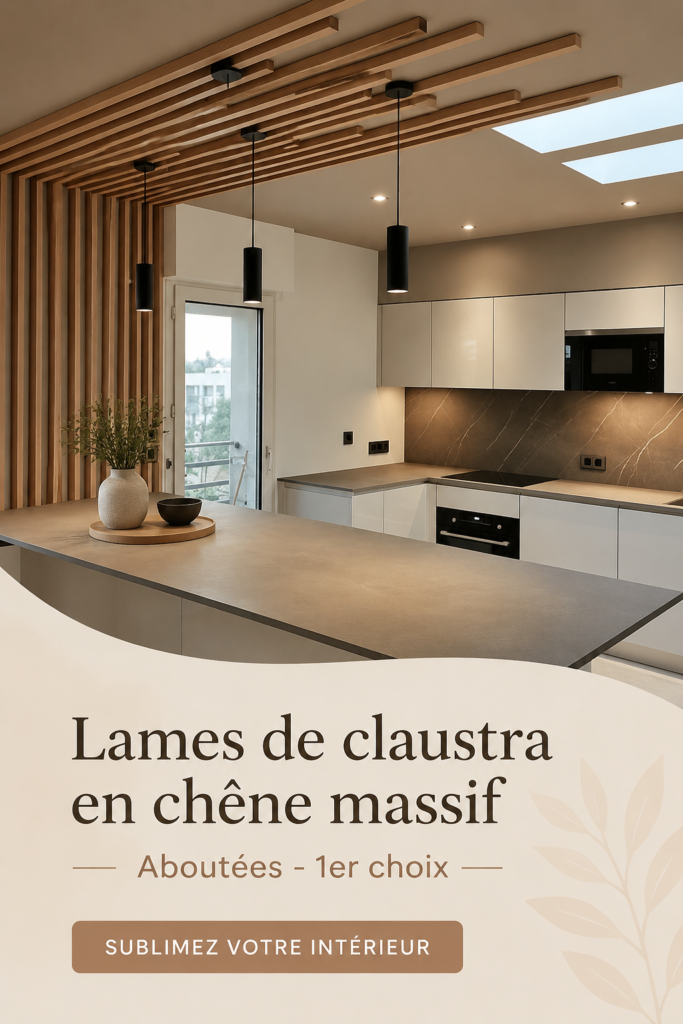 Un claustra en chêne massif ajoutant du style à un intérieur moderne