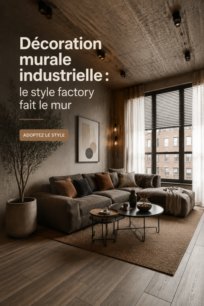 Mur décoré dans un style industriel avec des éléments en métal et bois