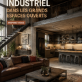 Intérieur spacieux avec des éléments de design industriel chaleureux.