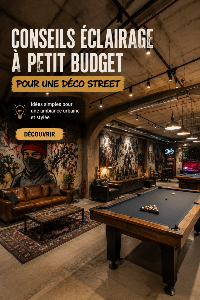 Un salon avec un éclairage chaleureux et stylé, mettant en valeur la décoration moderne.