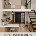 Un petit loft aménagé avec style et confort, alliant modernité et chaleur.