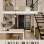 Un petit loft aménagé avec style et confort, alliant modernité et chaleur.