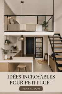 Un petit loft aménagé avec style et confort, alliant modernité et chaleur.