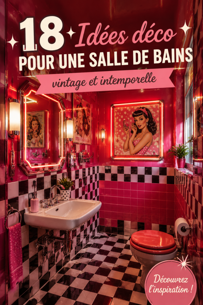 Exemple de salle de bain vintage avec des éléments de décoration rétro.