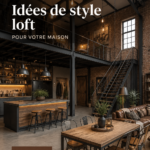 Un intérieur chic de style loft avec des murs en briques apparentes et des meubles modernes.