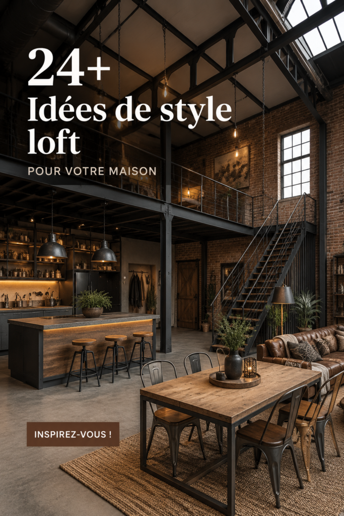 Un intérieur chic de style loft avec des murs en briques apparentes et des meubles modernes.