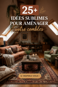 Aménagement moderne de combles avec espace de vie lumineux et décoré