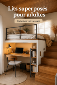 Lit superposé moderne dans une chambre élégante pour adultes