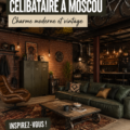 Loft moderne à Moscou avec une décoration vintage et chaleureuse
