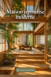 Une maison japonaise moderne avec une décoration minimaliste et harmonieuse.
