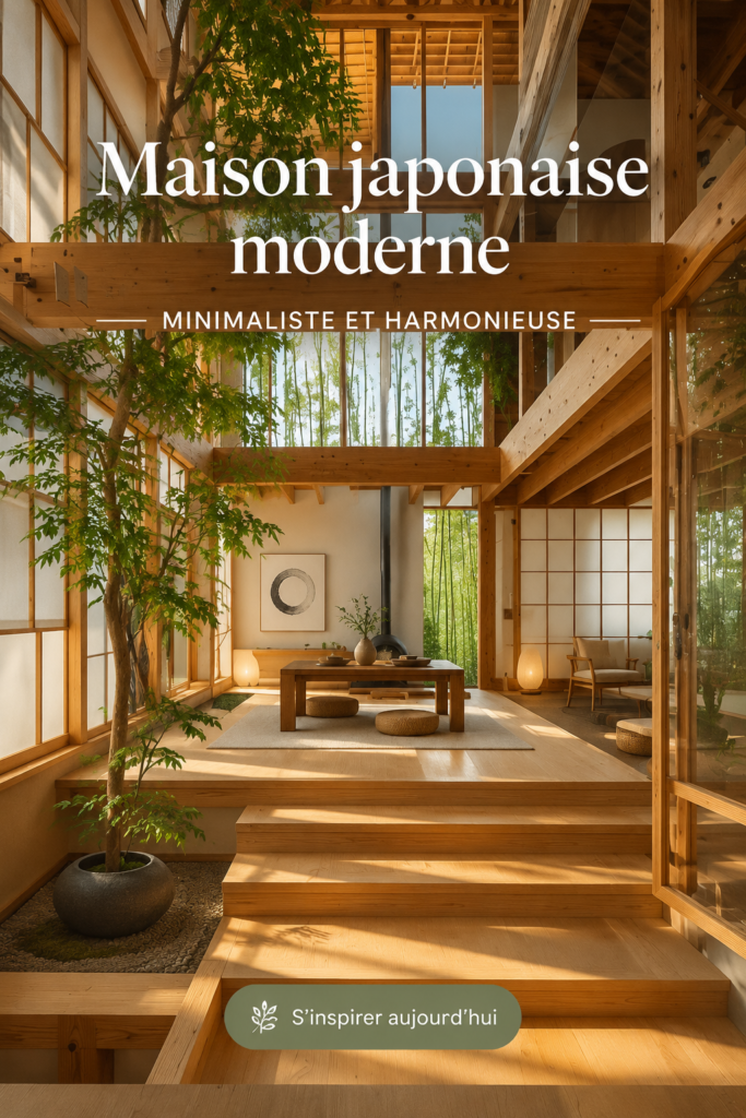 Une maison japonaise moderne avec une décoration minimaliste et harmonieuse.