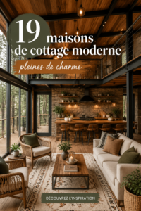 Maison de campagne moderne avec un charme chaleureux, entourée de verdure