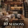 Une maison miniature luxueuse au design moderne, maximisant l'espace intérieur.