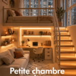 Un petit bureau lumineux et bien agencé dans une chambre.