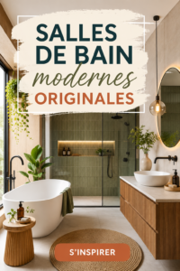 Salle de bain moderne avec des éléments de design épuré et décoration élégante