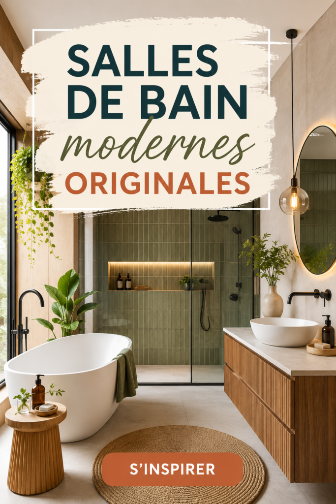 Salle de bain moderne avec des éléments de design épuré et décoration élégante