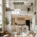 Un studio à Manhattan avec un espace nuit intégré, décoré de manière chaleureuse et moderne.