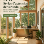 Véranda moderne intégrée à un bureau lumineux