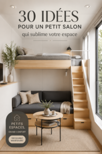 Un petit salon avec des meubles modulables et une décoration chaleureuse