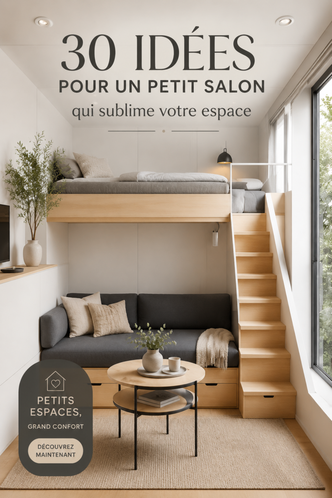 Un petit salon avec des meubles modulables et une décoration chaleureuse