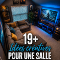 Aménagement d'une salle de jeux sous les combles avec des couleurs vives et des meubles adaptés.