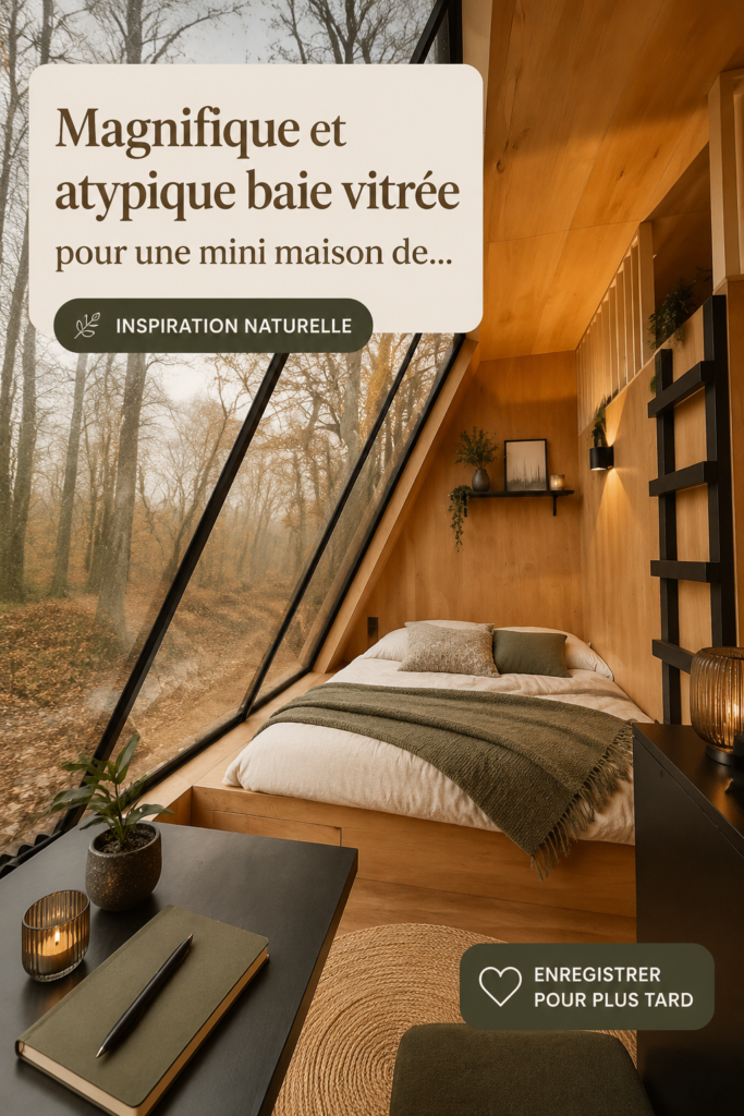 Baie vitrée atypique dans une mini maison donnant sur un jardin