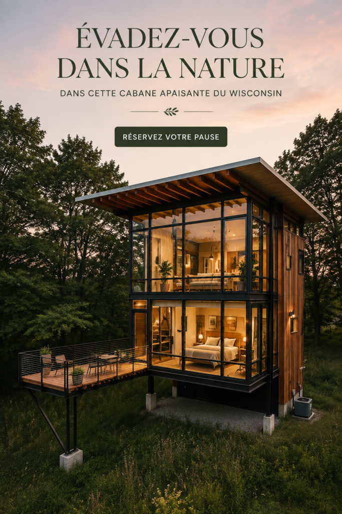 Une cabane en bois entourée de verdure, reflet d'un havre de paix.