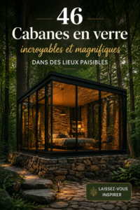 Cabanes en verre situées dans un paysage paisible.