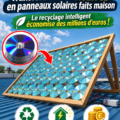 Panneaux solaires DIY fabriqués à partir de vieux CDs dans un jardin
