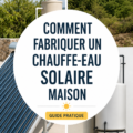 Un chauffe-eau solaire fait maison installé dans le jardin.