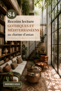 Un coin lecture chaleureux avec des éléments de décoration vintage et un éclairage doux
