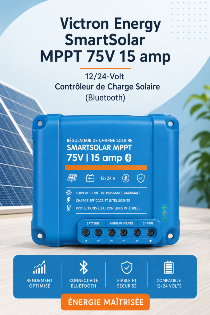 Contrôleur de charge Victron Energy dans un cadre domestique