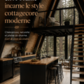Cuisine en A avec un style cottagecore, mélange de bois et de couleurs douces