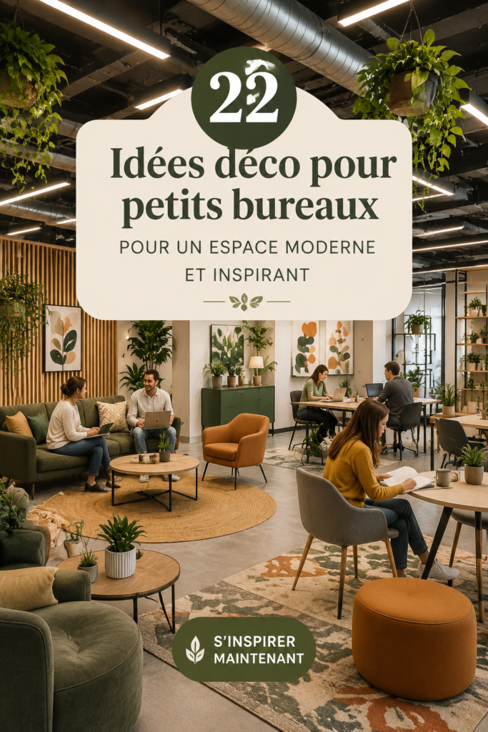 Bureau moderne et élégant avec décor chic et fonctionnel.