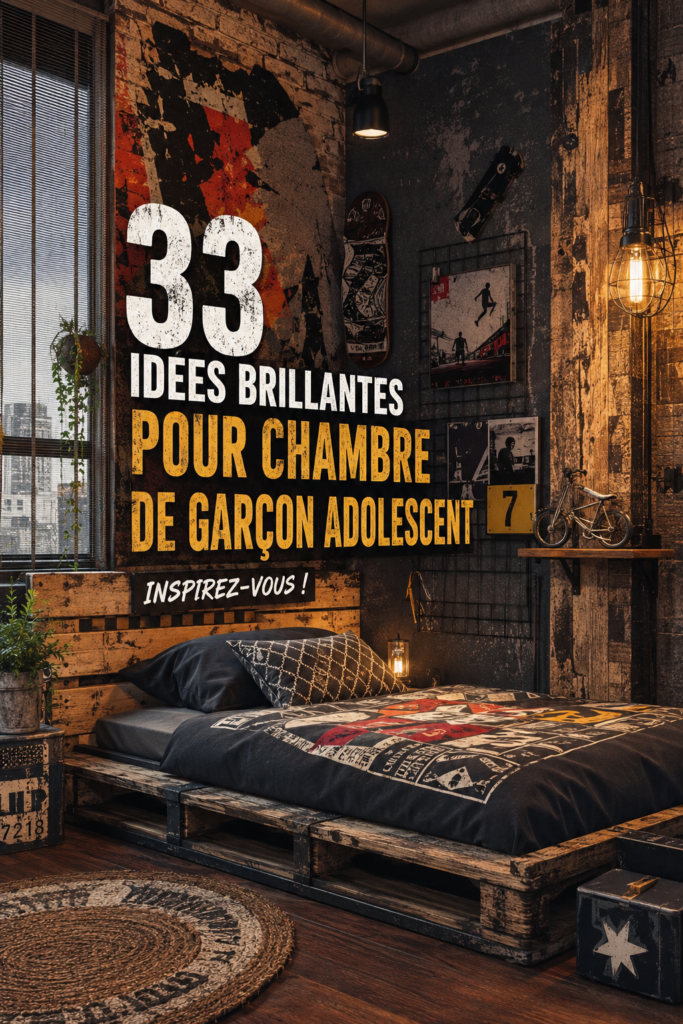 Chambre d'adolescent moderne avec un décor inspirant.