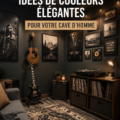 Man cave décoré avec des couleurs chaleureuses et modernes