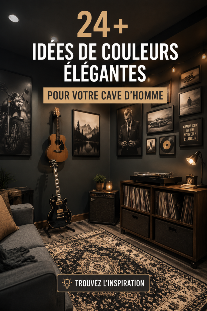 Man cave décoré avec des couleurs chaleureuses et modernes