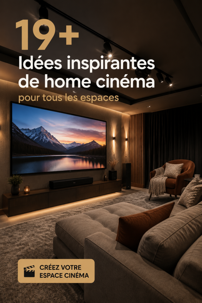 Salle de cinéma à la maison avec des sièges confortables et un grand écran