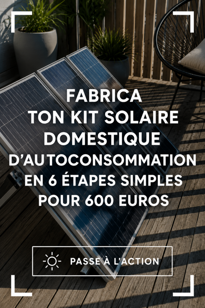 Un kit solaire fait maison installé sur une terrasse ensoleillée.