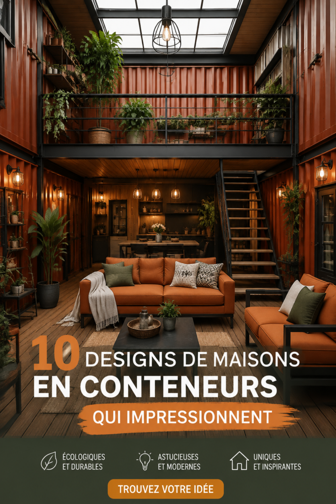 Maison conteneur moderne avec jardin bien aménagé