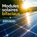 Un beau panneau solaire bifacial installé sur un toit de maison, capturant la lumière du soleil.