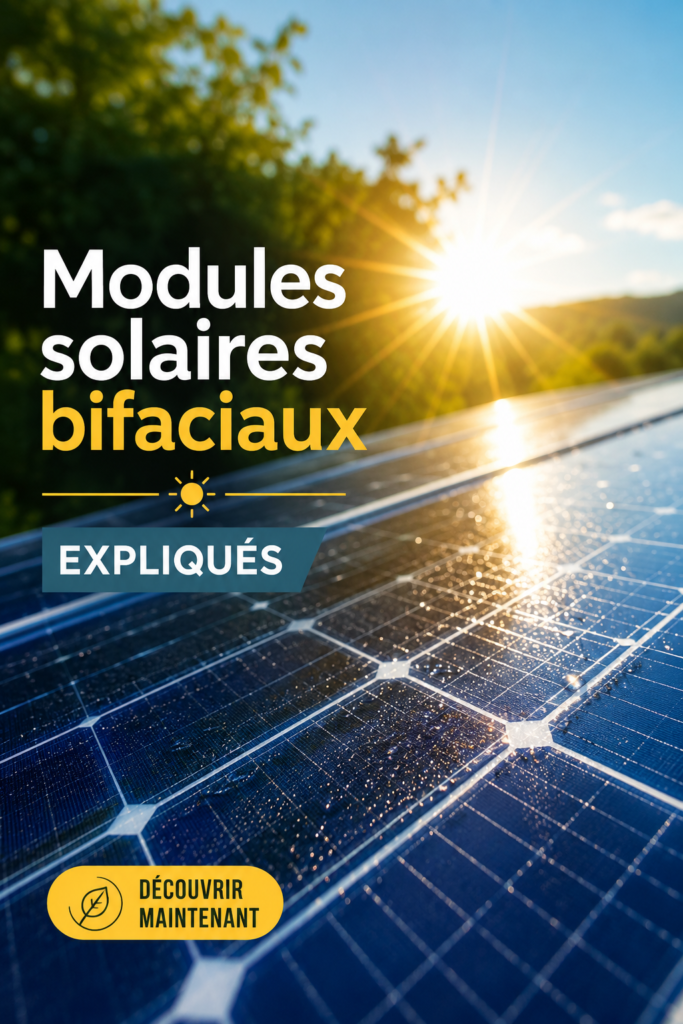 Un beau panneau solaire bifacial installé sur un toit de maison, capturant la lumière du soleil.