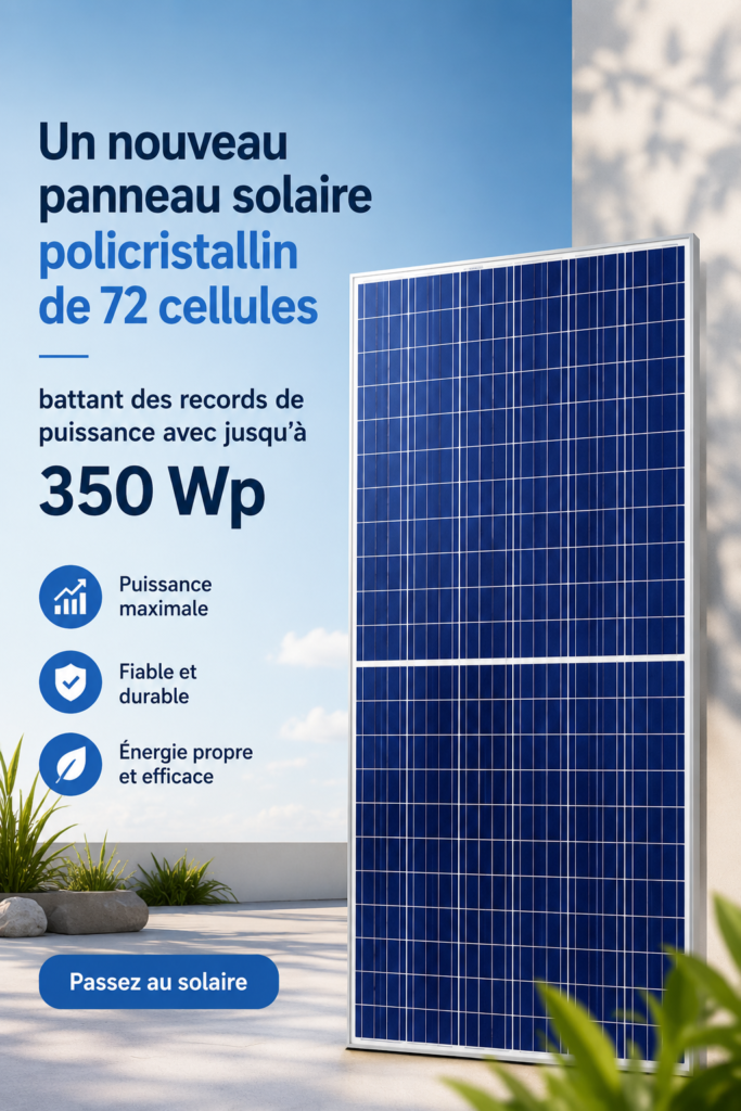 Panneau solaire policristallin sur le toit d'une maison moderne