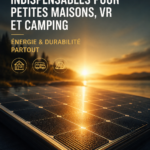 Installation de panneaux solaires sur une petite maison moderne.
