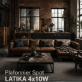 Plafonnier LATIKA noir mat, un choix élégant pour illuminer votre intérieur.